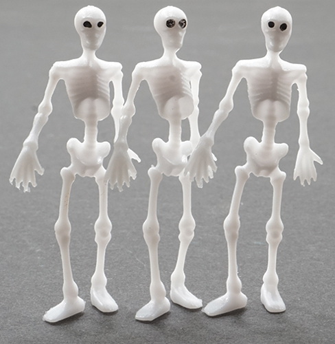 Dollhouse Miniature 2" Skeletons 3Pcs